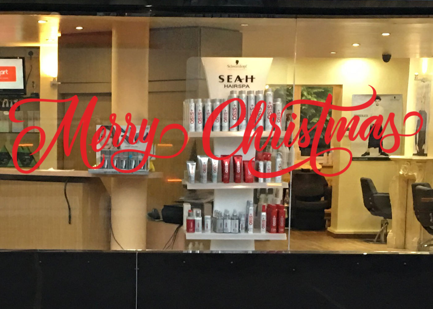 Merry Christmas Xmas Vinyl Decal | Removable Wall Window Shop Sign Sticker