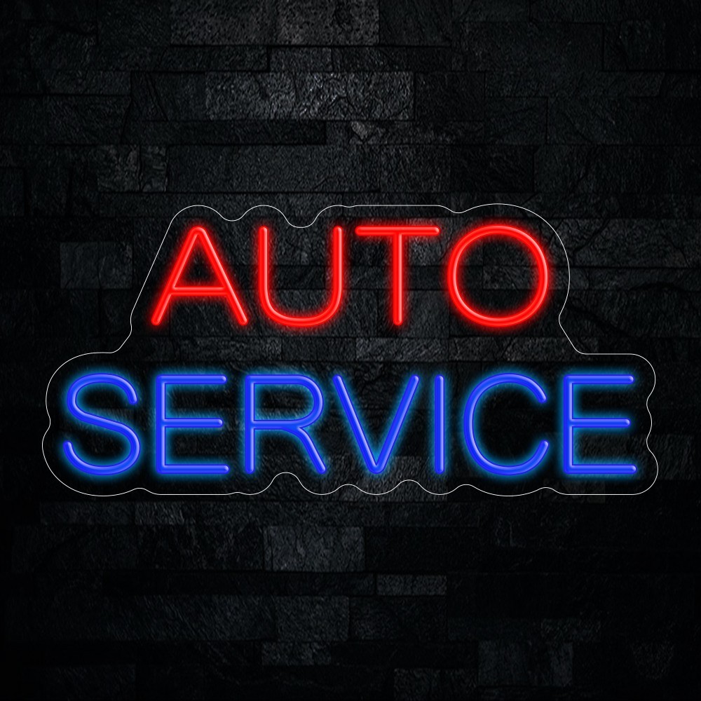 Auto Service LED Neon Sign 21″L x 10″H #20199
