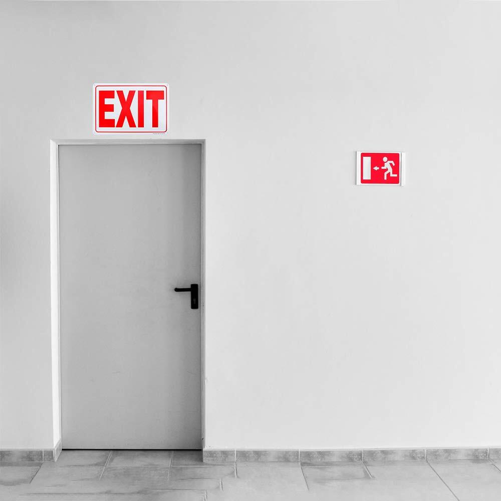 2-Pack Exit Sign 10″x 7″ .04″ Aluminum Reflective Sign Rust Free Aluminum-UV …