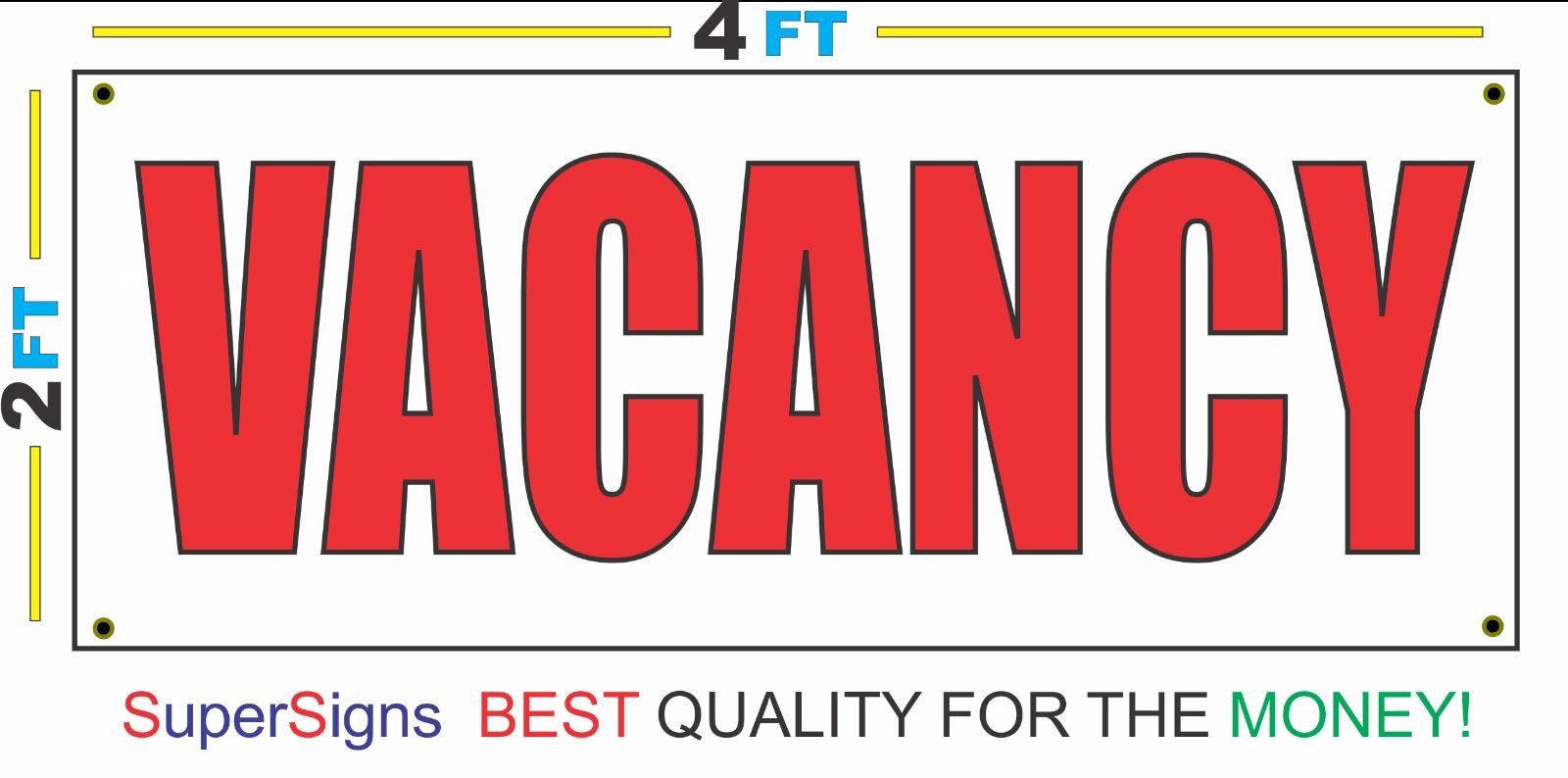2×4 Red VACANCY Banner Sign NEW Discount Size – Best Quality for The $$$
