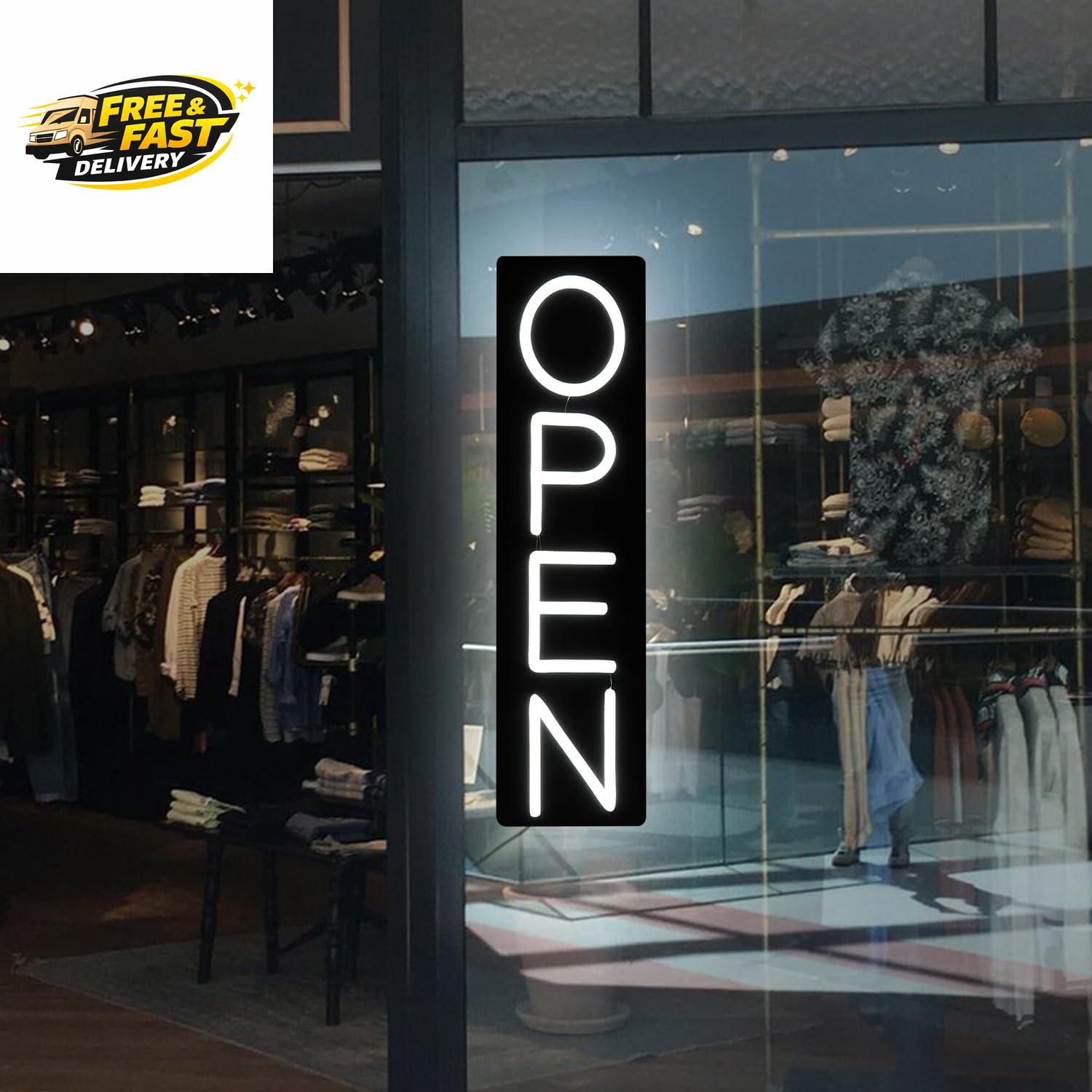 Open Signs for Business 12V/2A Ultra Bright LED Neon Open Sign 16 Inch Lighted