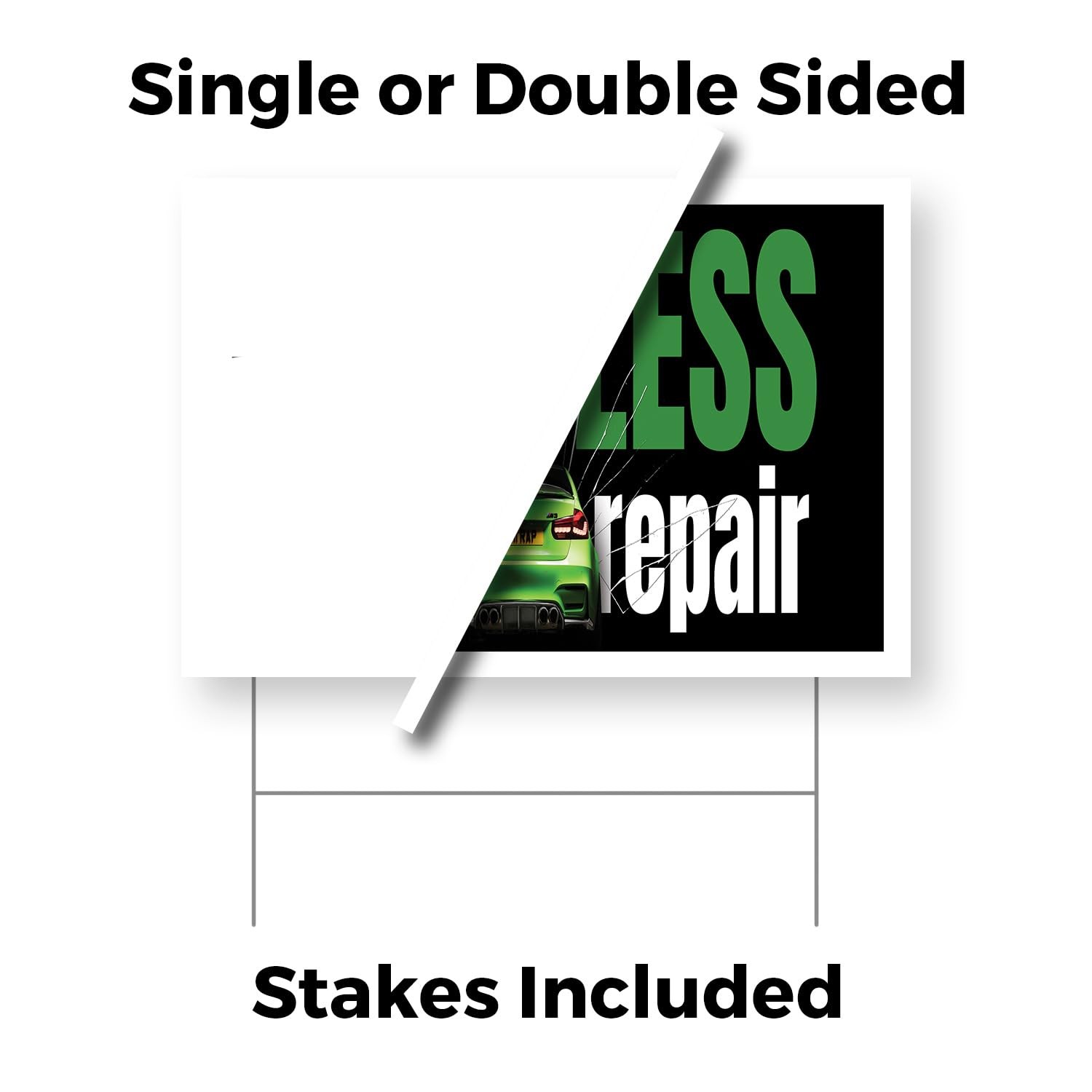 Paintless Dent Repair Yard Sign 10 Pack of 18 Inch x 24 Inch Single Sided Wea…