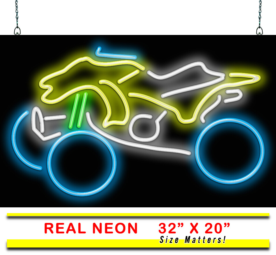 Large ATV Neon Sign | Jantec | 32″ x 20″ | Dirt Bike Store Shop Man Cave Bar Pub