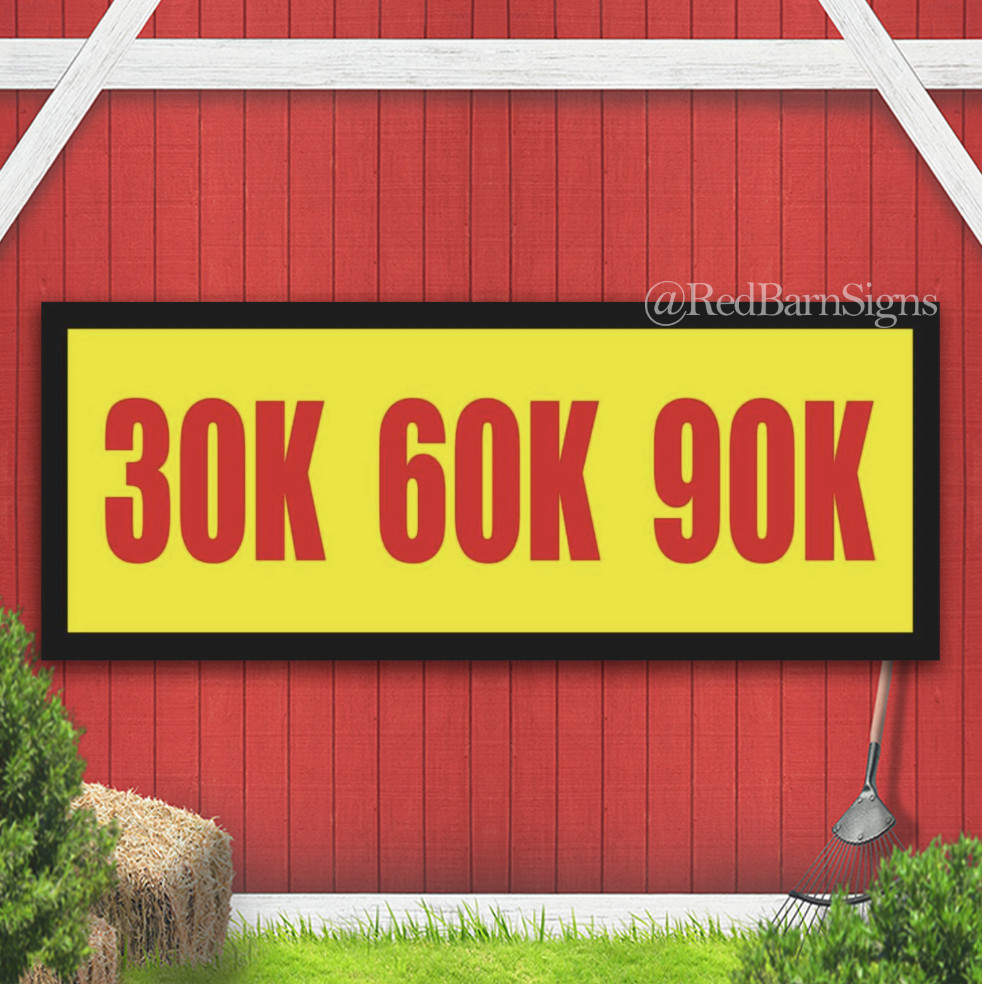 30K 60K 90K Indoor Outdoor Banner Sign with grommets