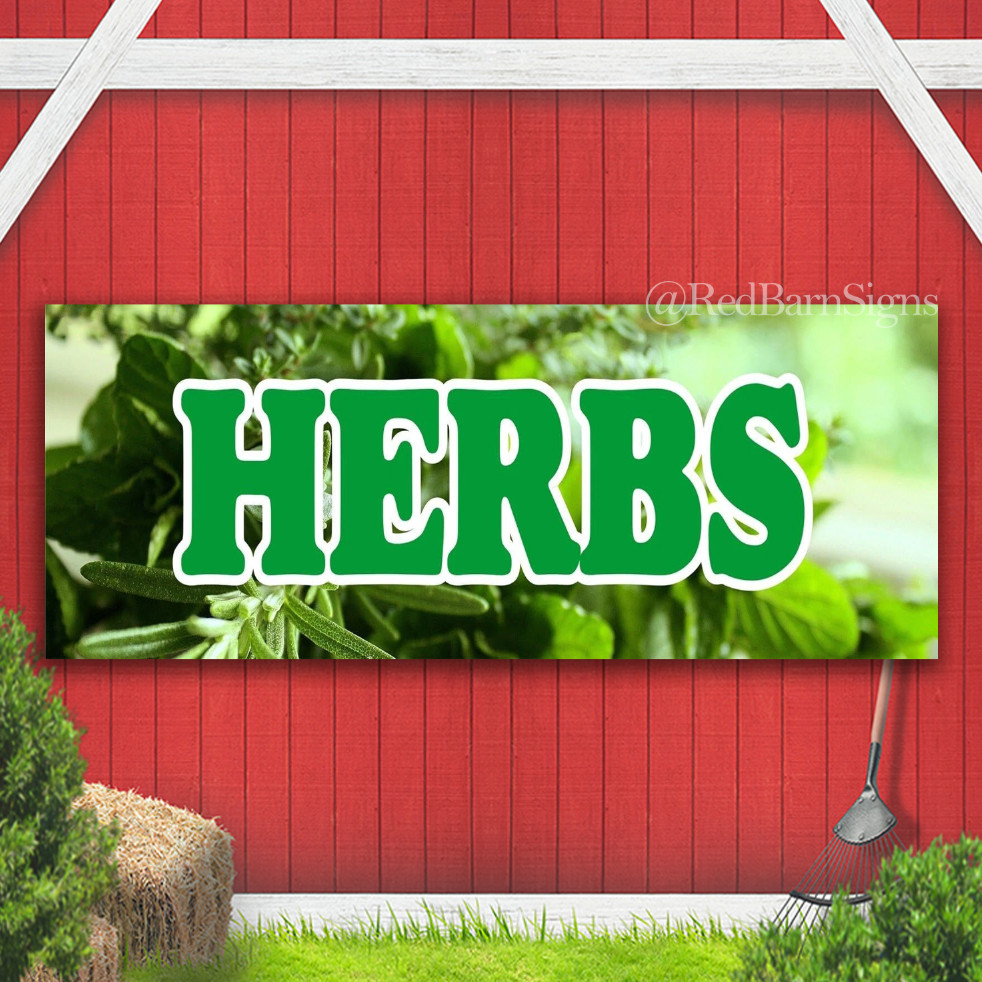 Herbs Indoor Outdoor Banner Sign with grommets