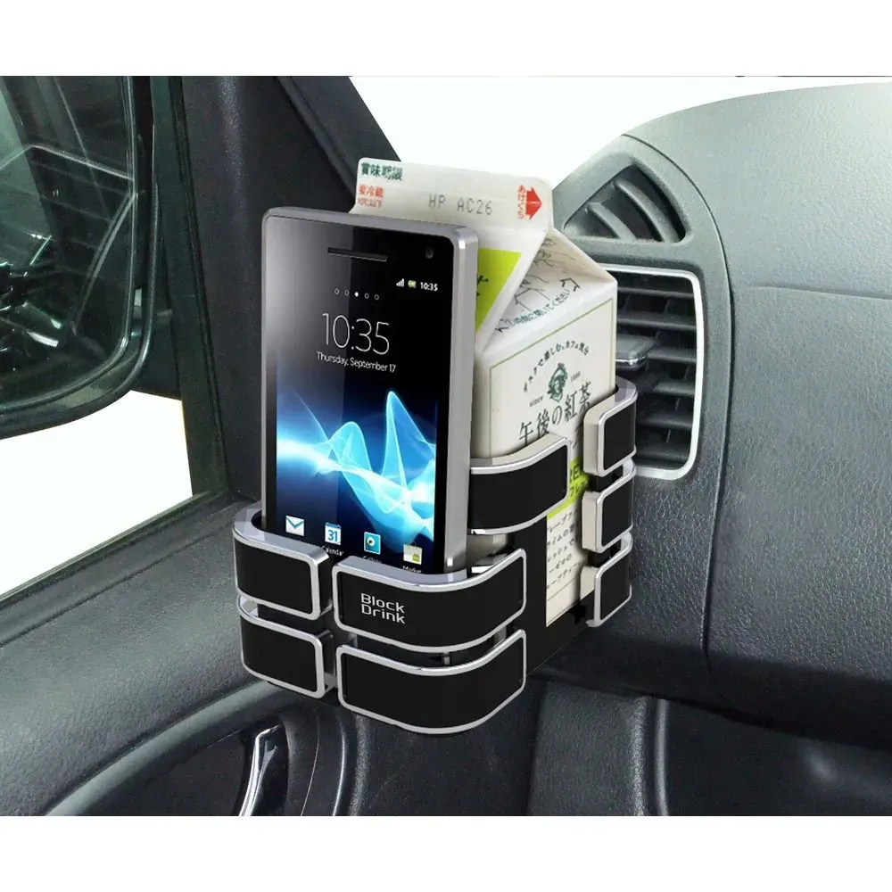 Japan NEW Kashimura Drink Holder Block Drink L Black x Plating NAK-155