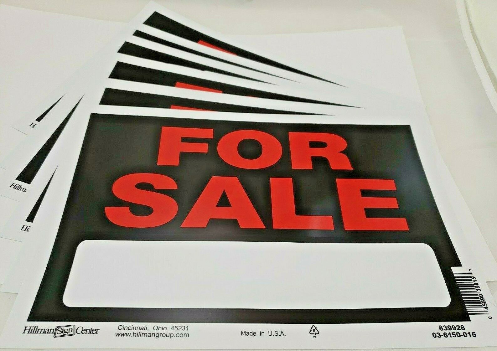 6 “For Sale” Signs w/Space for Info/Fill-In 8″ x 12″ Hillman 839928