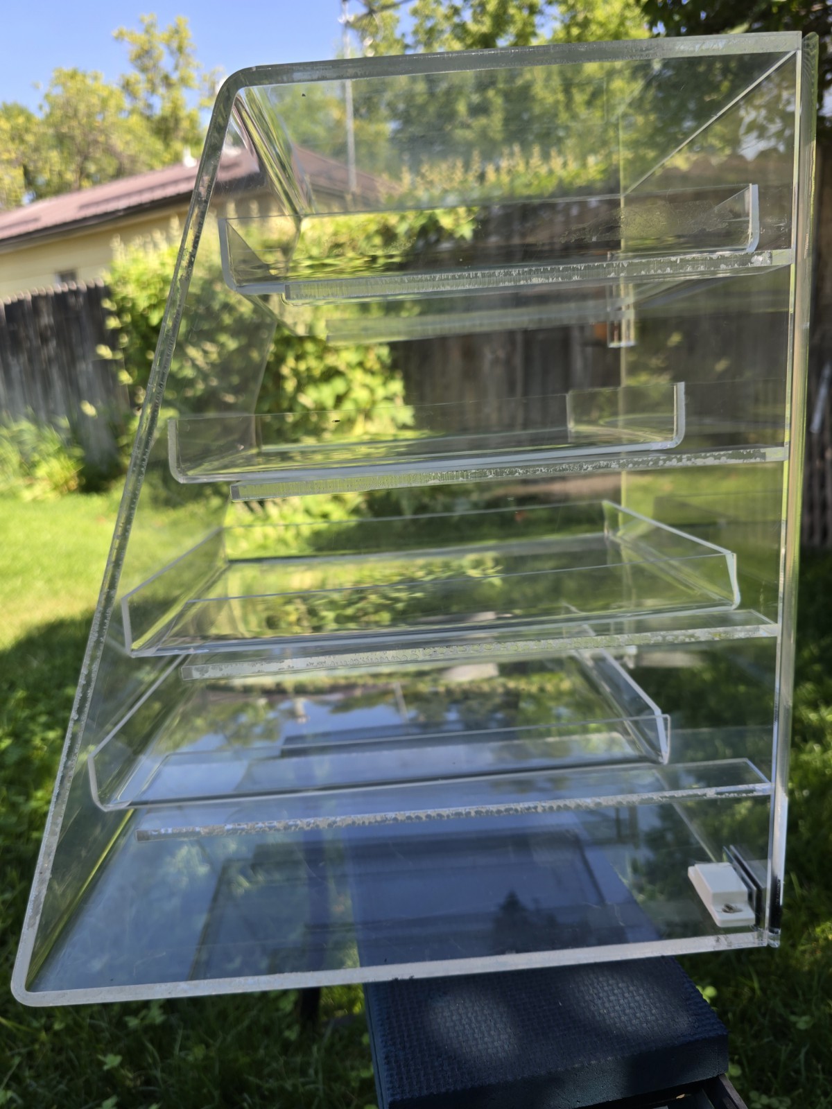 19″ Acrylic Display Case 4 Tier Countertop Bakery Food Cabinet Display Retail