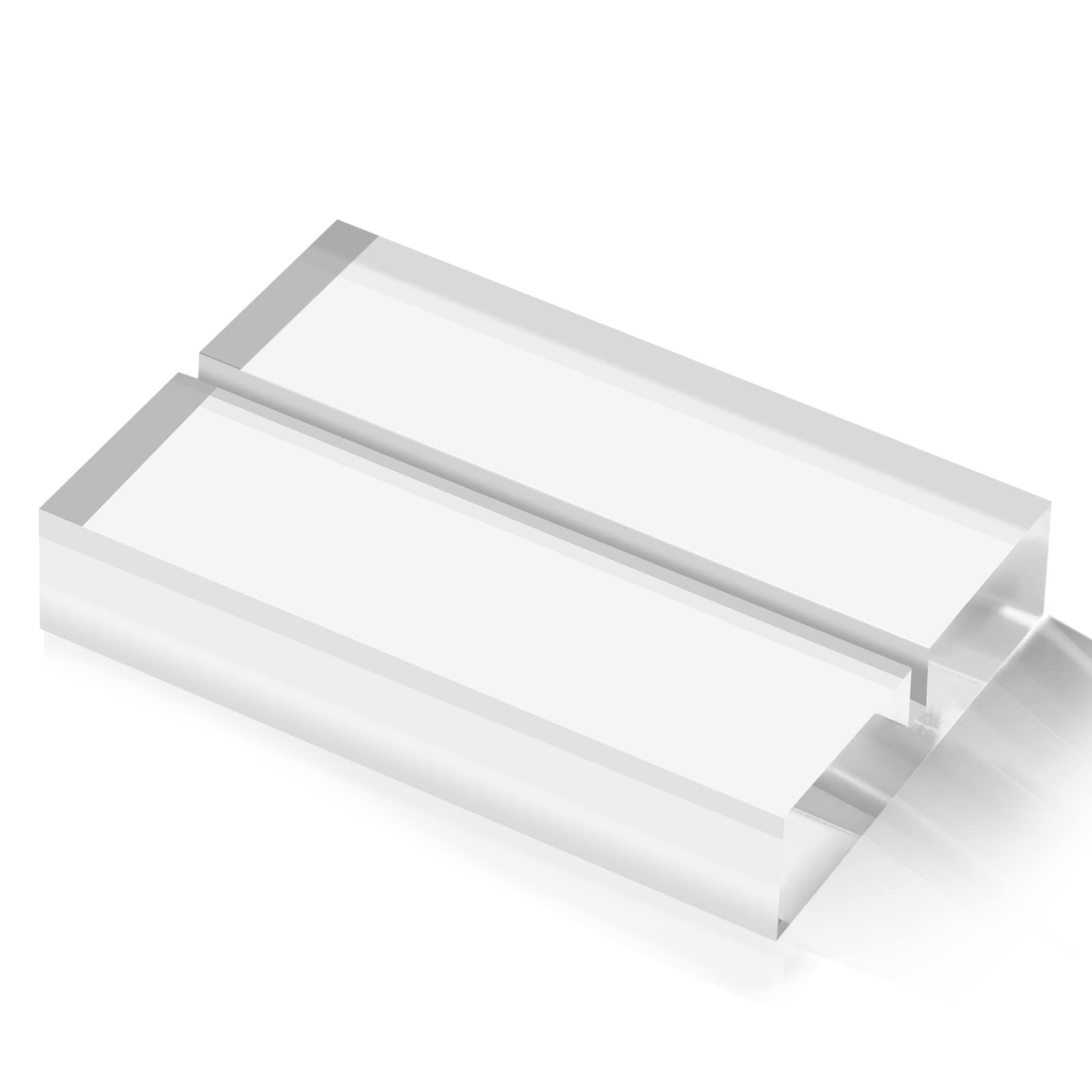 Langaelex 10 Pack 3″ Clear Acrylic Stand with 1/8” Slot transparent