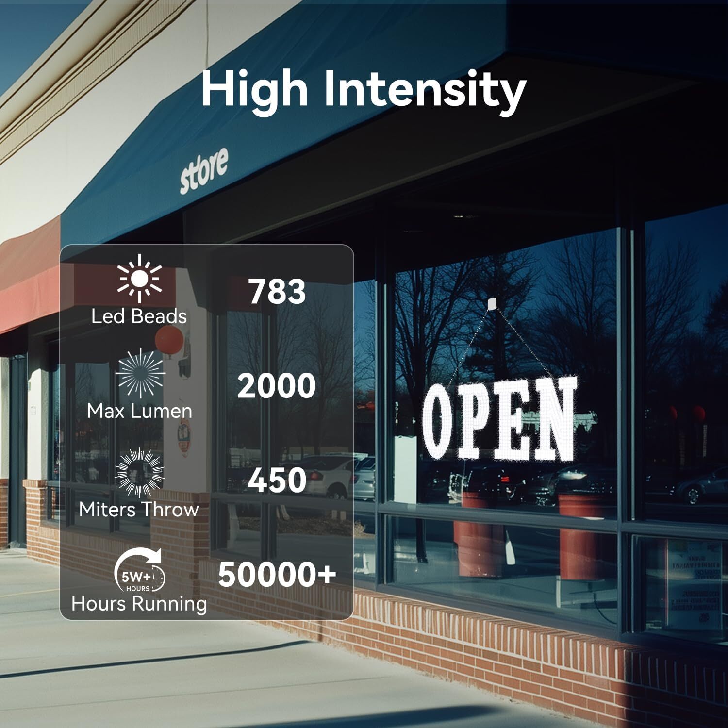 40″x14″ Extra Large LED Open Signs for Business, Unique Design Super Bright Open