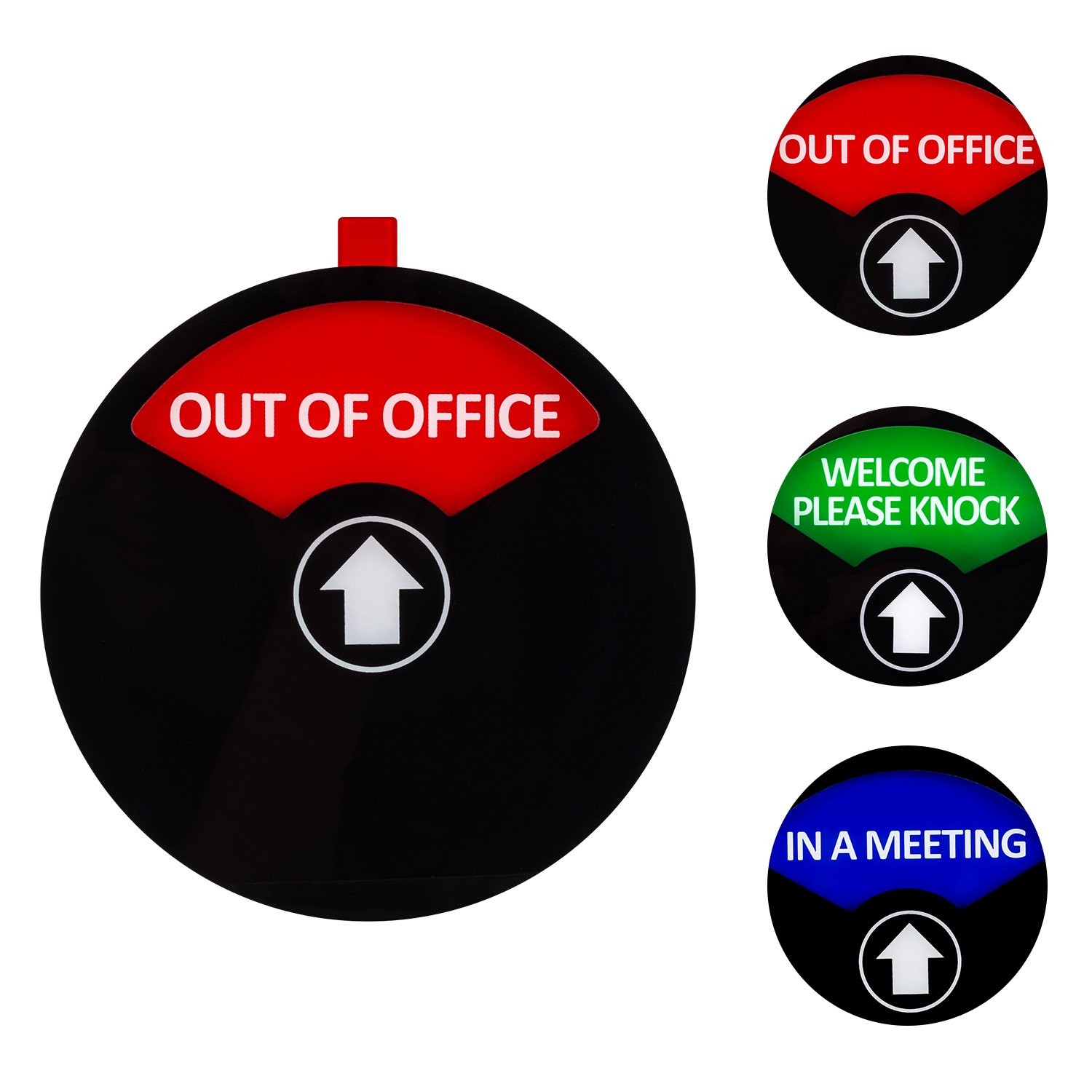 5 Inch Privacy Sign Office In Meeting Out Welcome Please Knock Black Door Tag