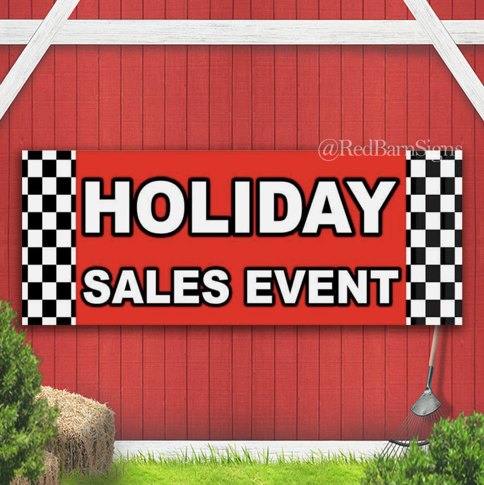 HOLIDAY SALES EVENT Indoor Outdoor Banner Sign with grommets