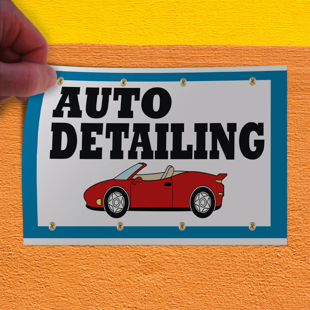 Decal Stickers Auto Detailing White Car Vinyl Store Sign Label Automotive