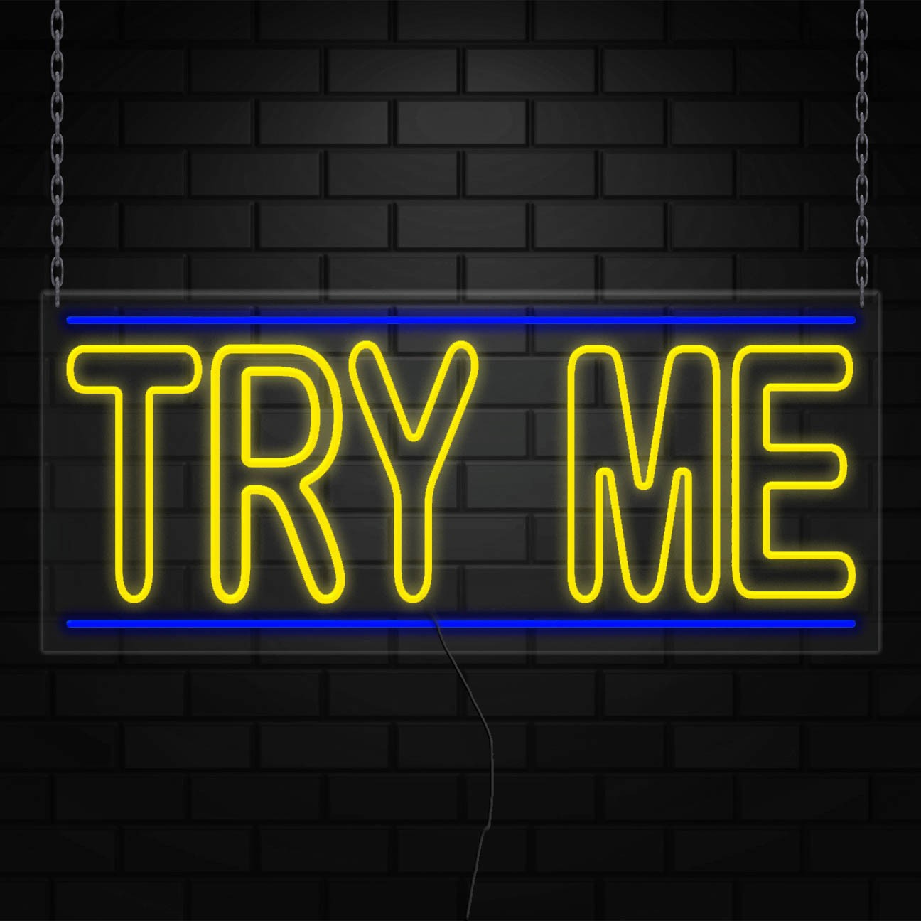 Try me Neon Sign for Retail Displays | LED Flex Neon | 36″W x 15″H x 1″D