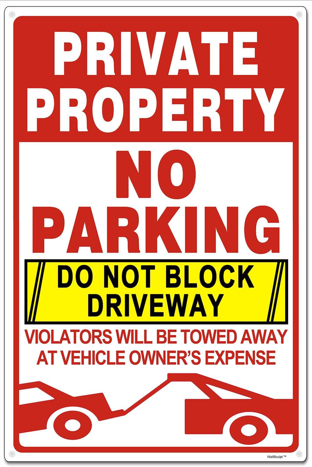Private Property No Parking-Do Not Block Driveway Sign | 8×12 Inches Rust-Proof,