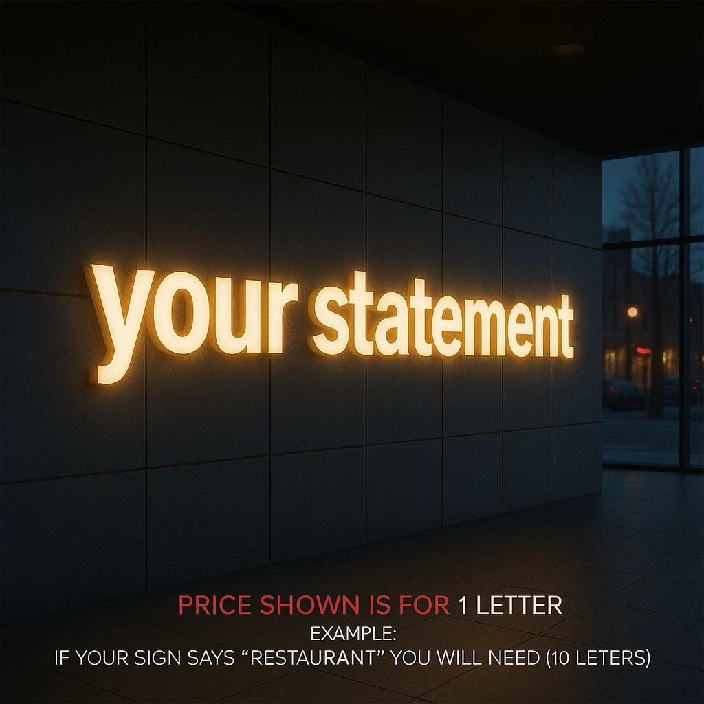 𝑵𝓙̶ Your Statement Custom 3D Channel Letters Illuminated & Non-Illuminated