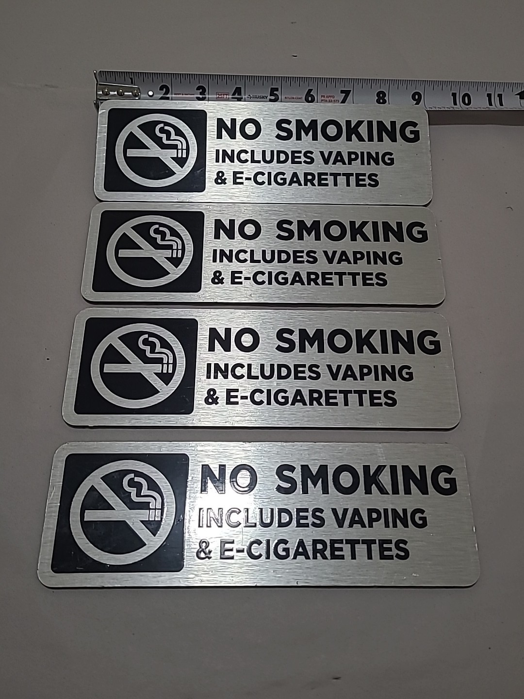 4x No Smoking No Vaping Metal 9″ X 3″ Rust Free Aluminum Sign UV Free Shipping