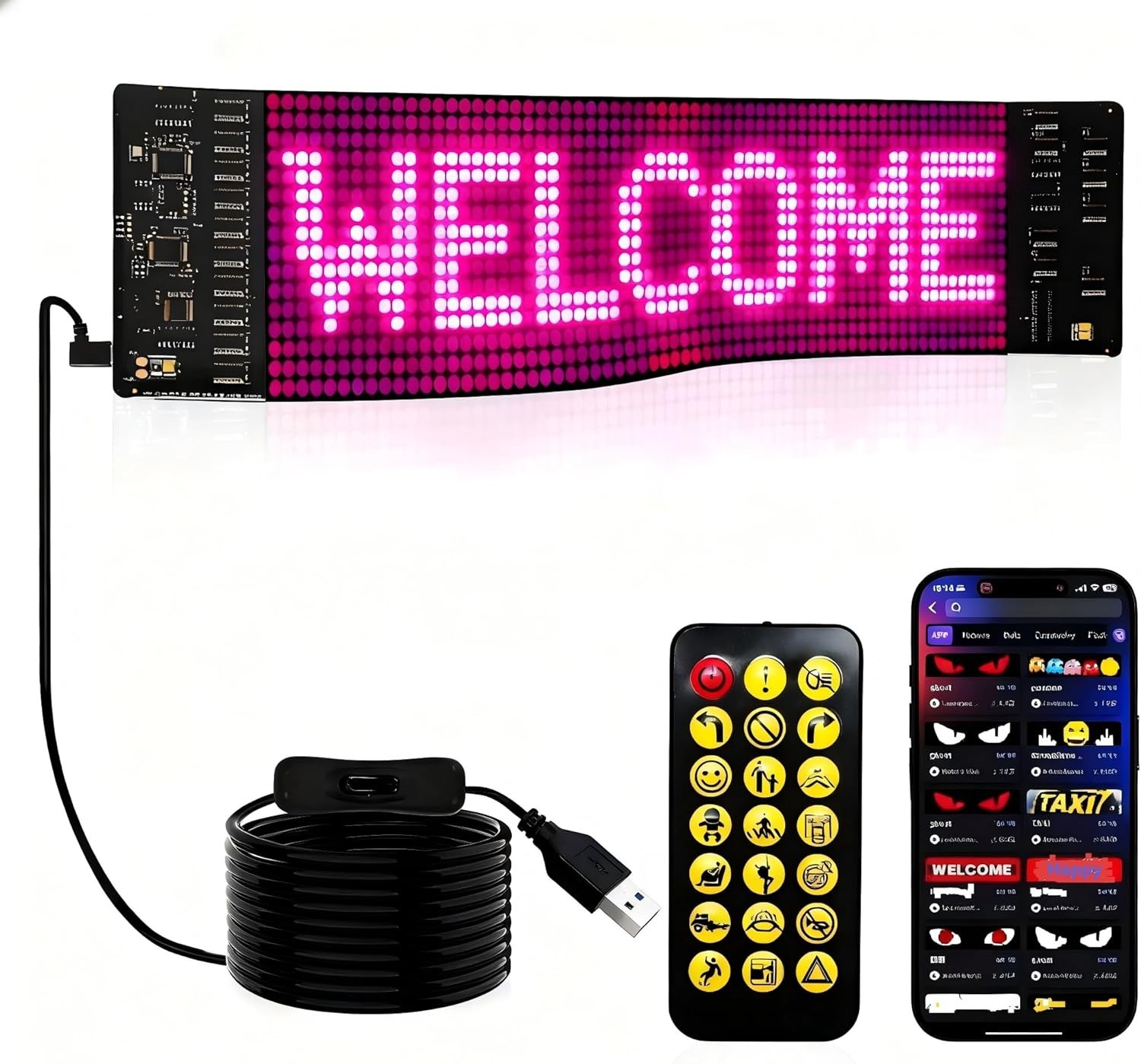15”x4” High-Bright Programmable LED Sign with Bluetooth & App Control