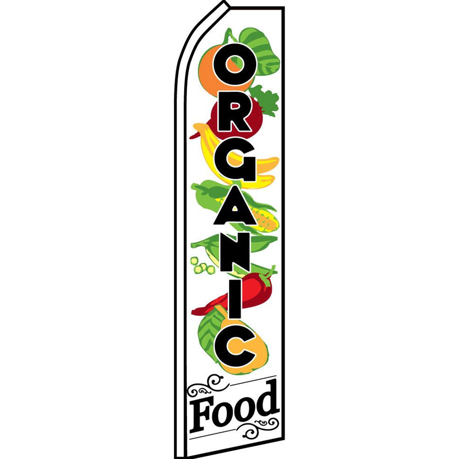 Organic Food 3 ft X 11 1/2 ft Polyester Swooper Flag