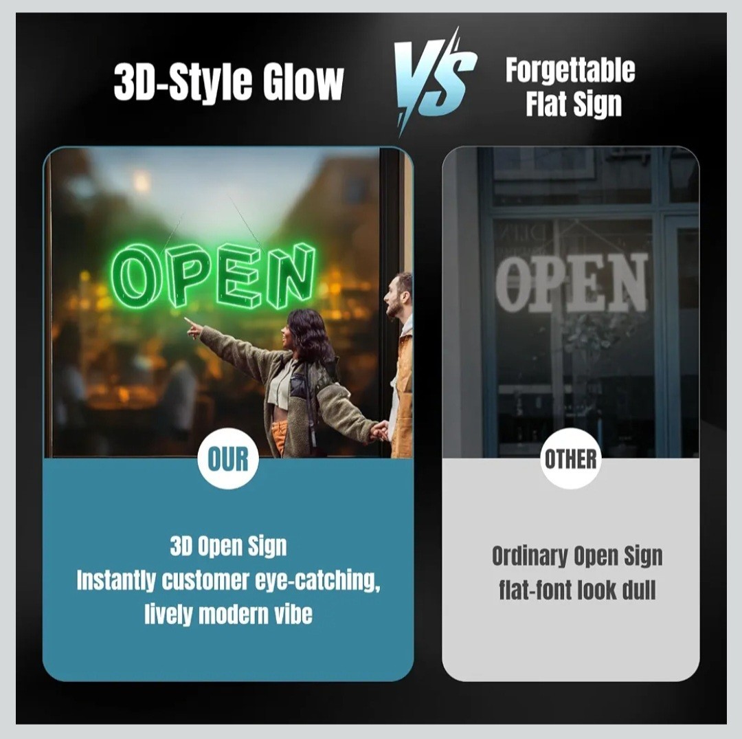 Open Sign with App & Remote Control Timer Adjustable Door Sign for business 3D