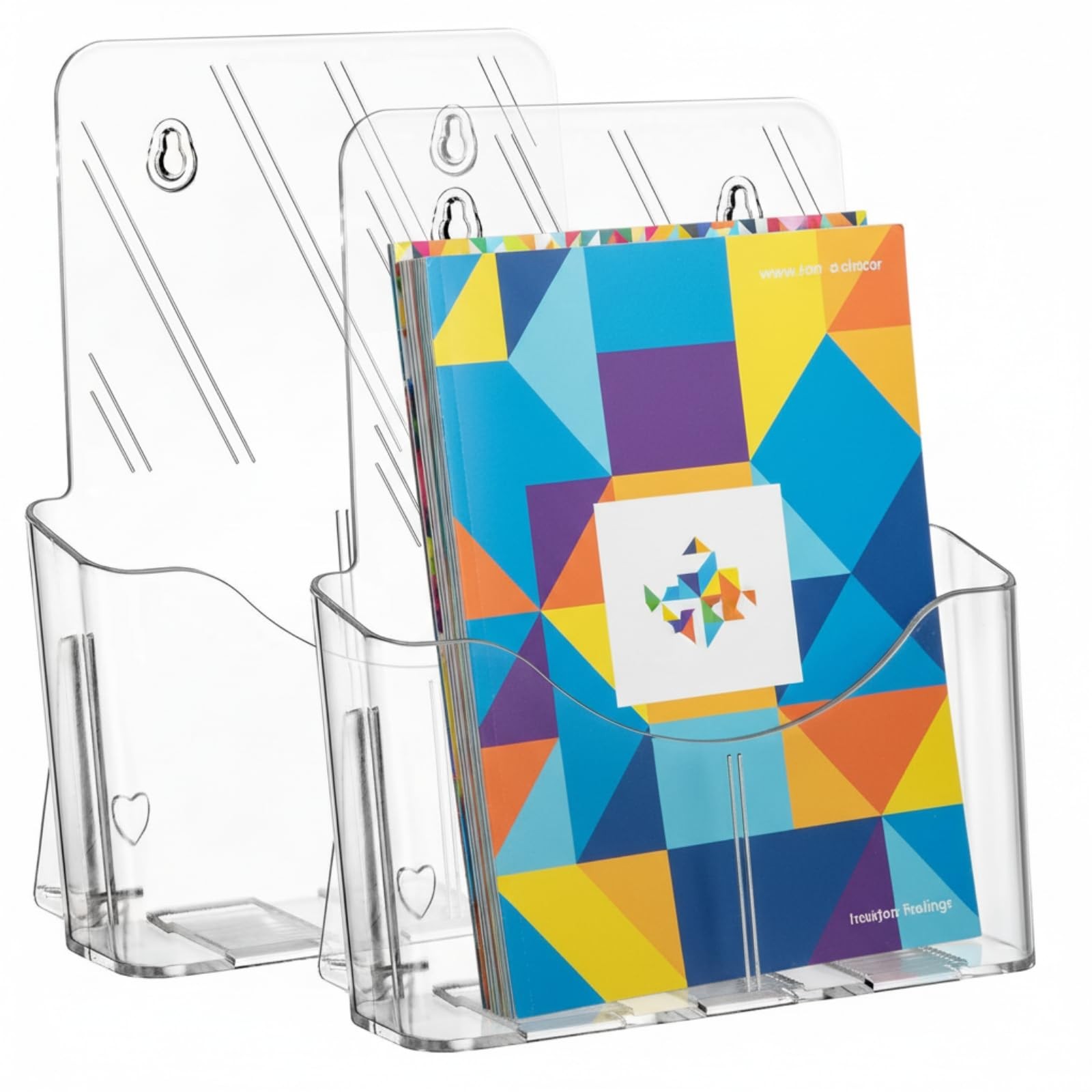 Yarlung 2 Pack Acrylic Brochure Holder, 8.5 x 11 Inches 9 x 11 inches, Clear