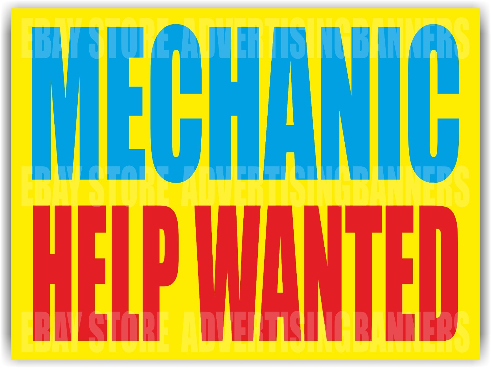 MECHANIC HELP WANTED Yard Sign with H-Stakes Repair Service Now Hiring Job Open