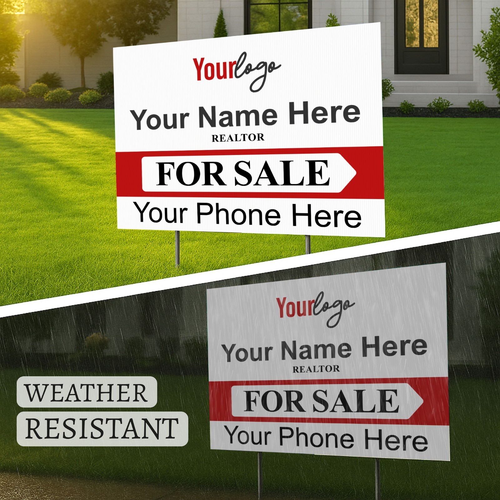 Custom For sale Yard Sign for Realtors, Real Estate Sign with Stakes