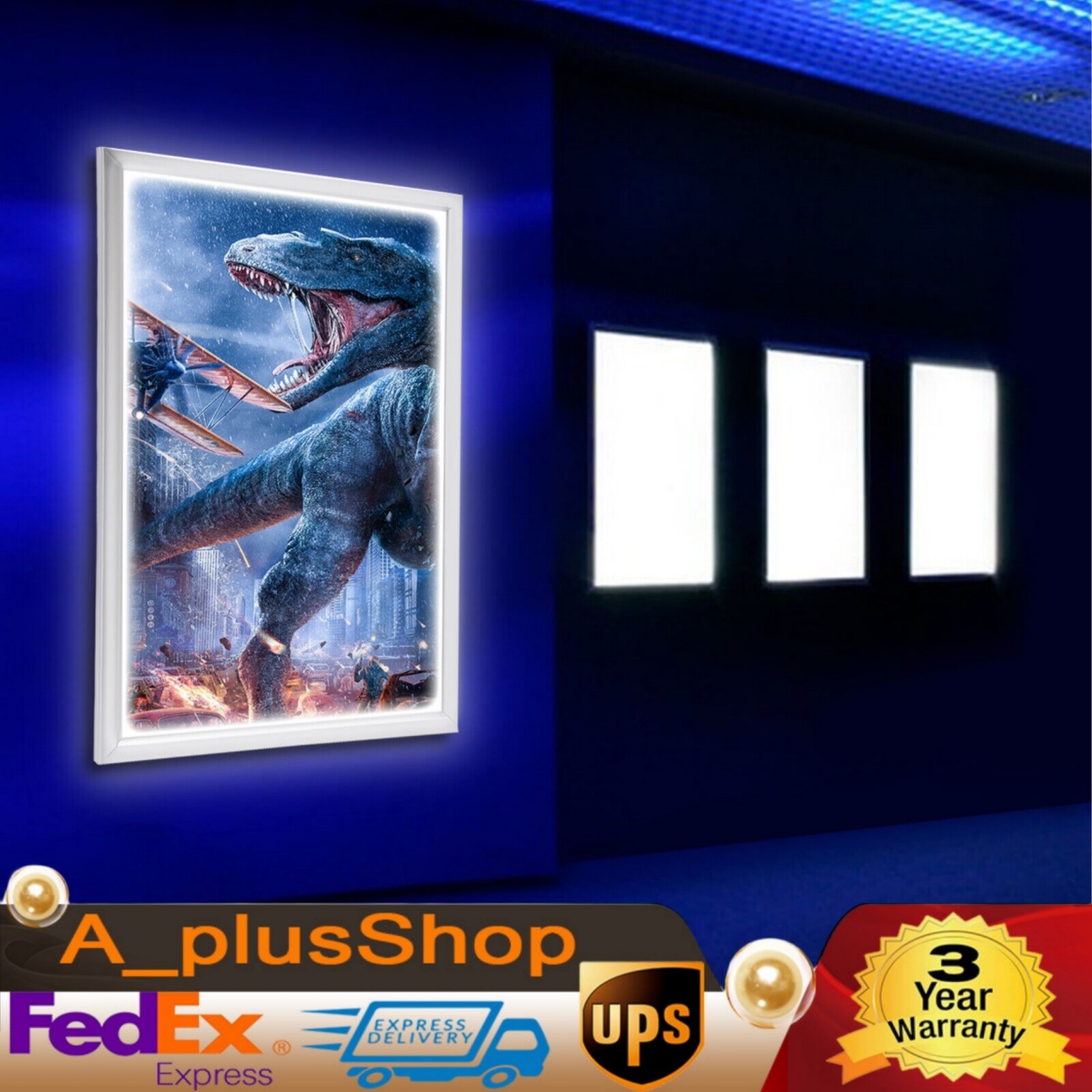 24″x36″ LED Light Box Backlit Movie Poster Art Picture Frame Advertising Display