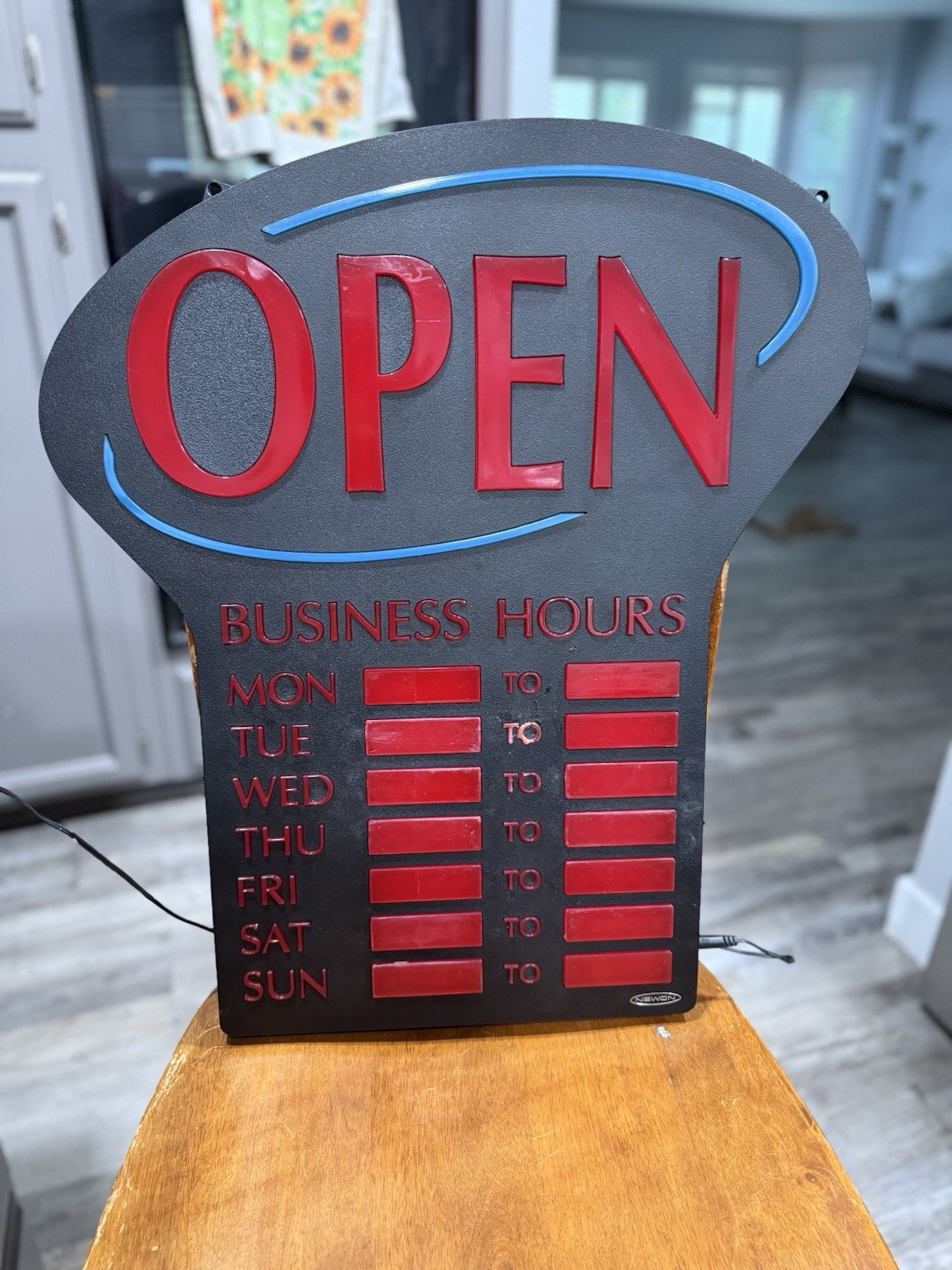 LED Open Sign With Adjustable Stick On Hours