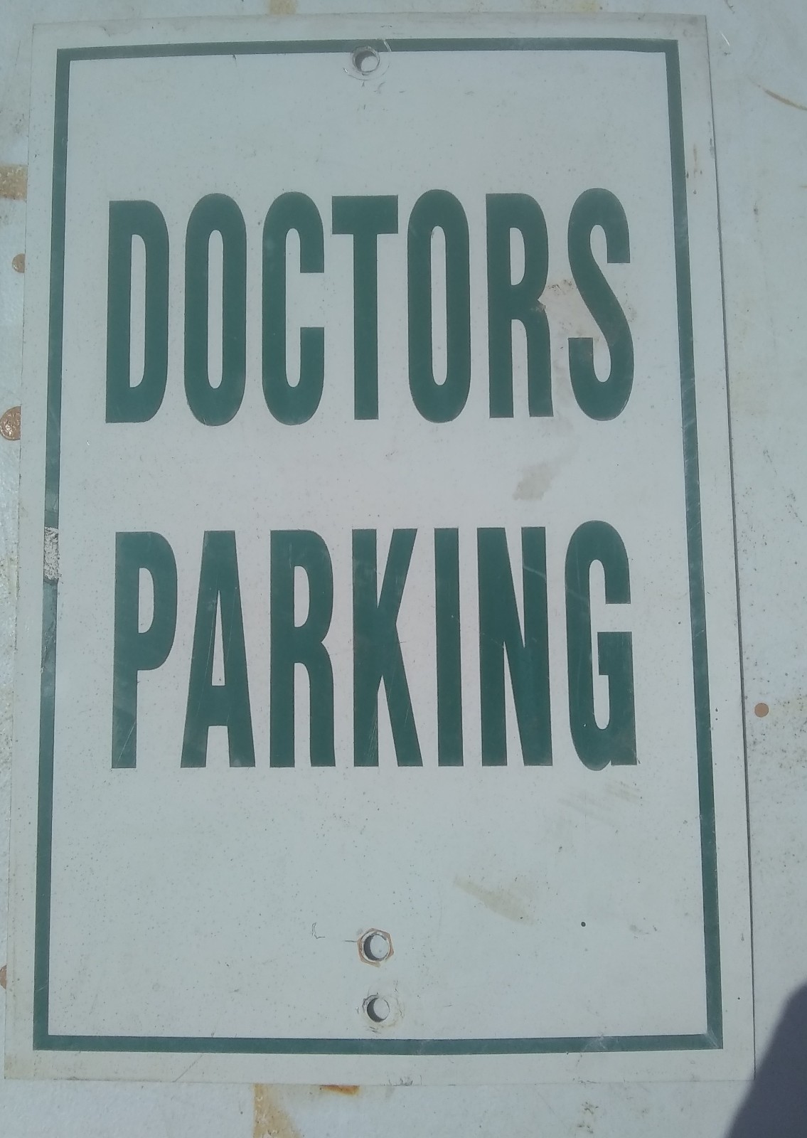 Retired Hospital Doctors Parking Metal Sign
