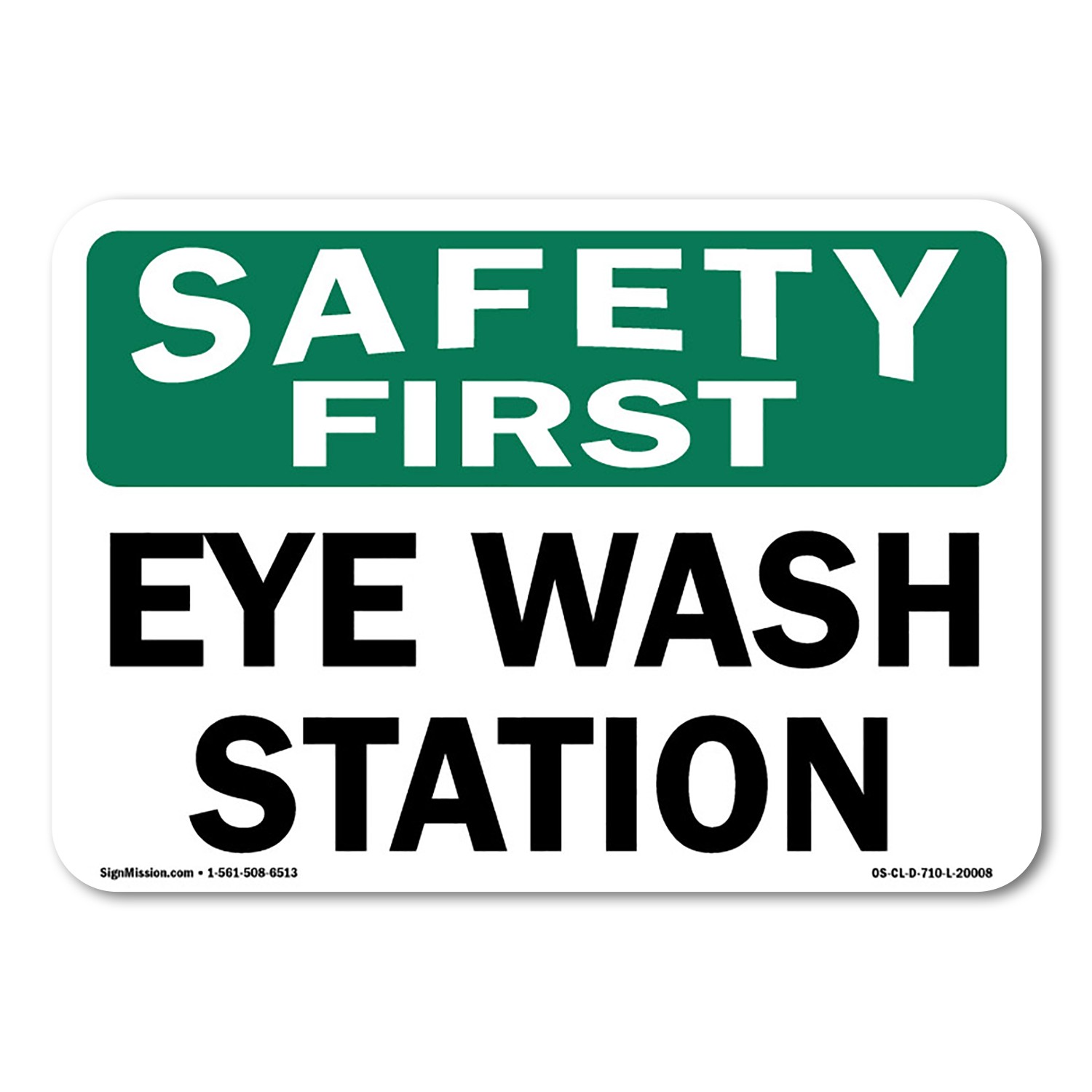 Eye Wash Station OSHA ANSI Sign Metal Plastic Decal
