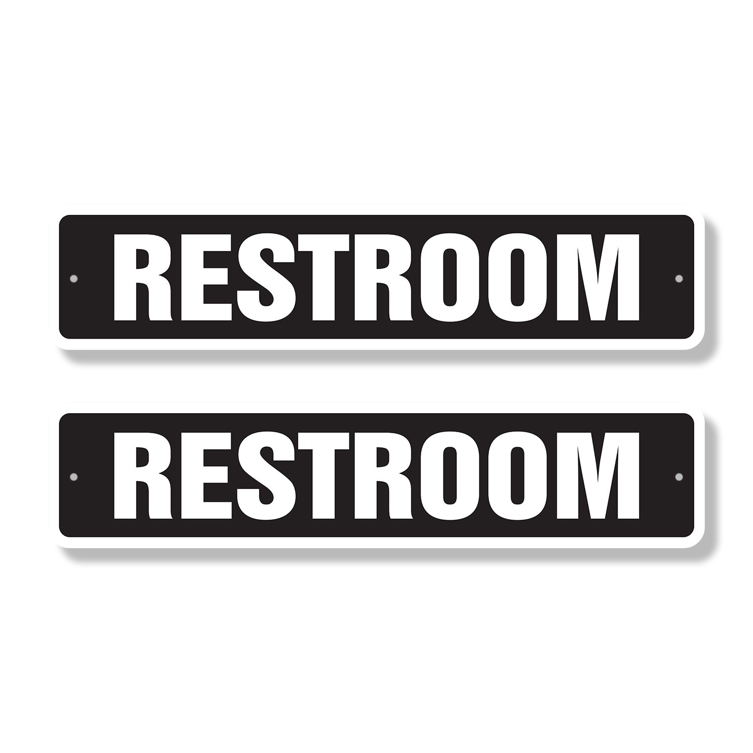 RESTROOM bathroom powder room latrine Plastic Metal Road Sign