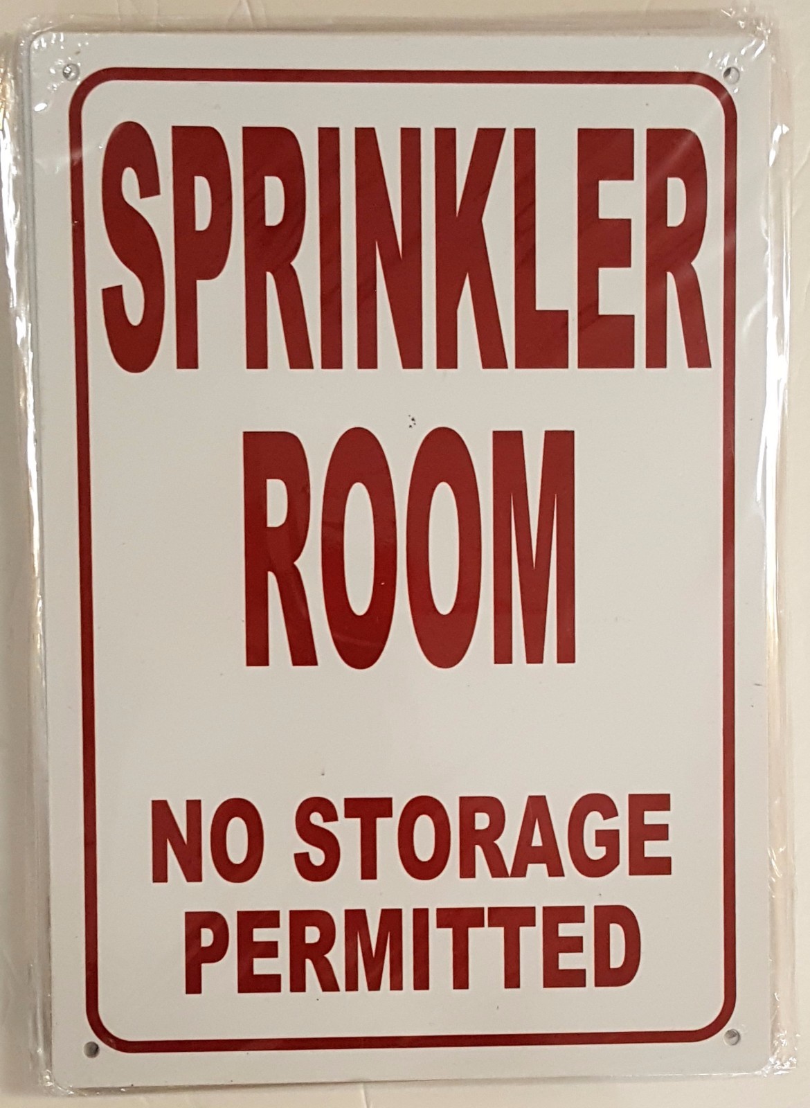 SPRINKLER ROOM SIGN- (ALUMINUM 7X10)-White -REF24-1027