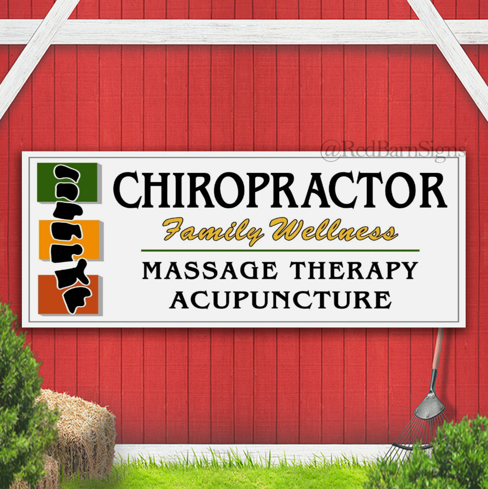 Chiropractor Family Wellness Massage Acupuncture Indoor Outdoor Banner Sign