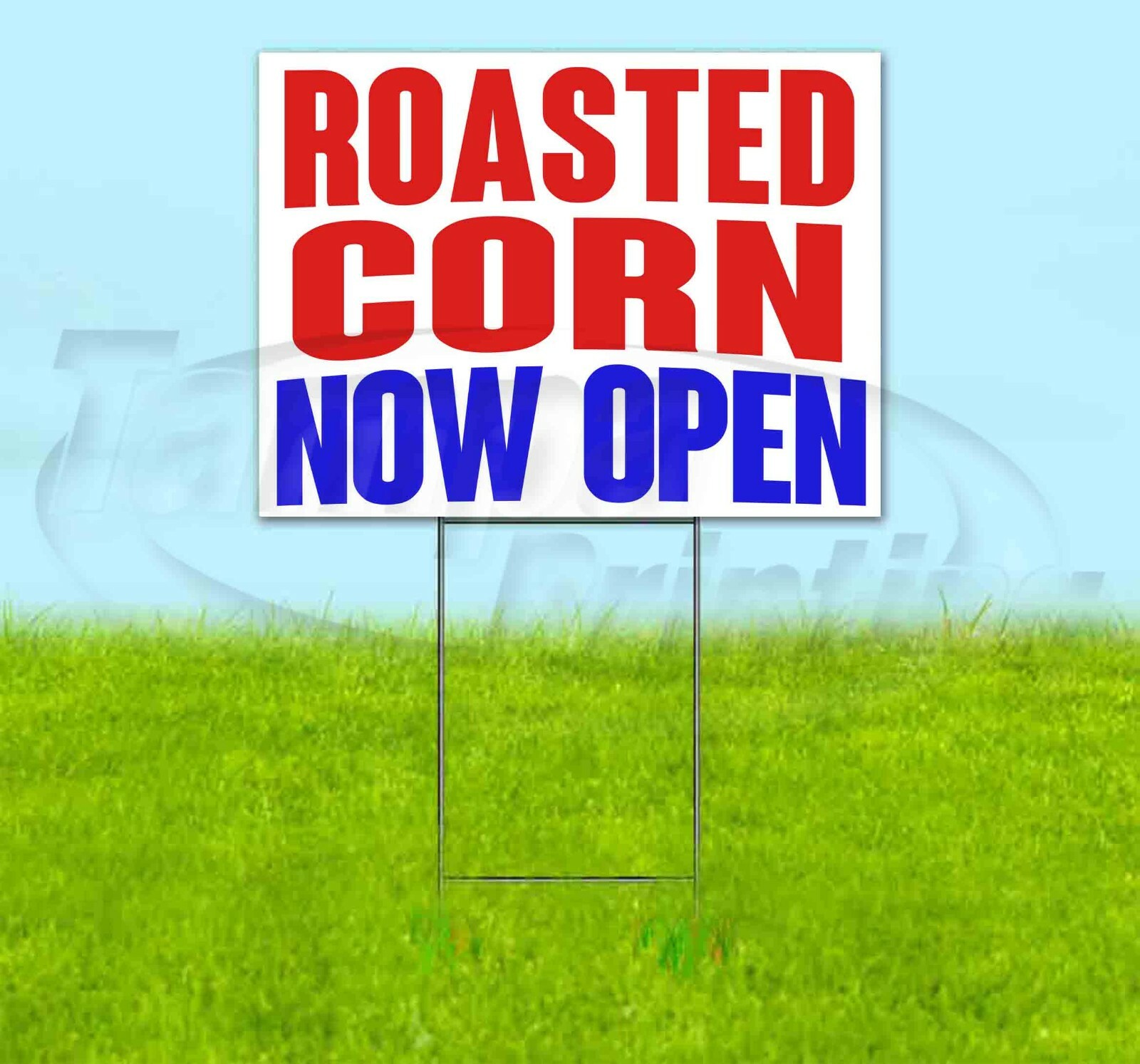 ROASTED CORN NOW OPEN Yard Sign Corrugated Plastic Bandit Lawn Decorations USA