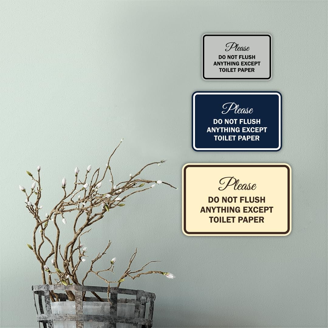 Signs ByLITA Please do not flush anything except toilet paper Sign Small 10 Pack