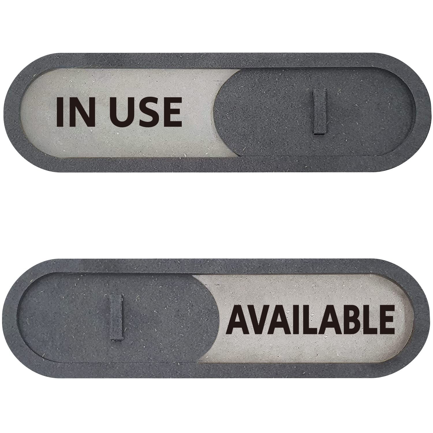 In Use Available Slider Door Sign Home Office Premium MDF 7.5×2.2 In Gray