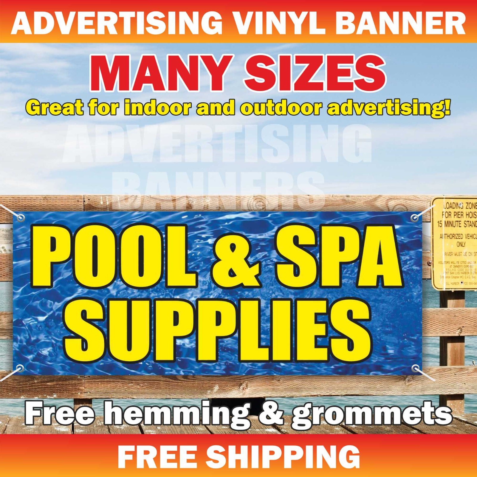 POOL & SPA SUPPLIES Advertising Banner Vinyl Mesh Sign Flag Free Shipping