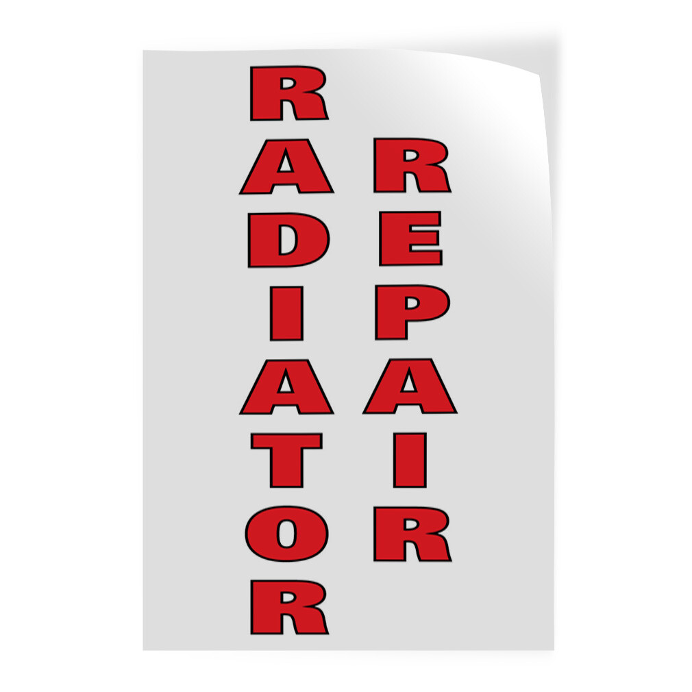 Door Decals Vertical Vinyl Stickers Multiple Sizes Radiator Repair Car Q Vinyl