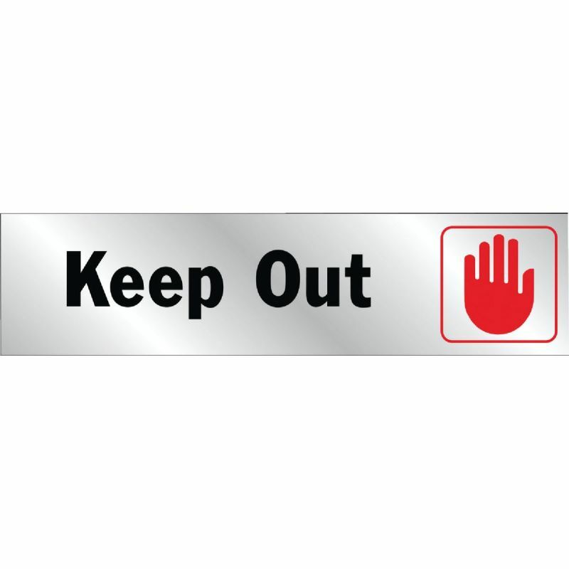 (20)-Hy-Ko Brushed Aluminum Sign, Keep Out Self adhesive Model: 417
