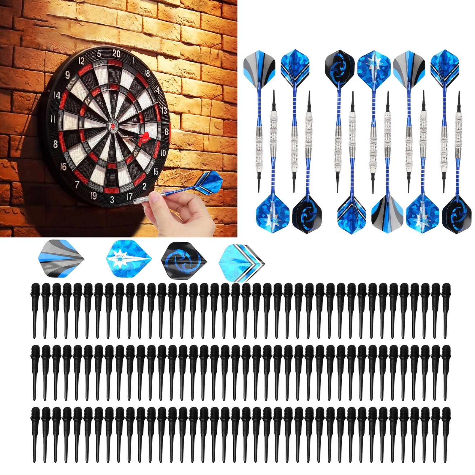 12Pcs Safety Soft Set Aluminium Alloy Rod Plastic Tip Sport