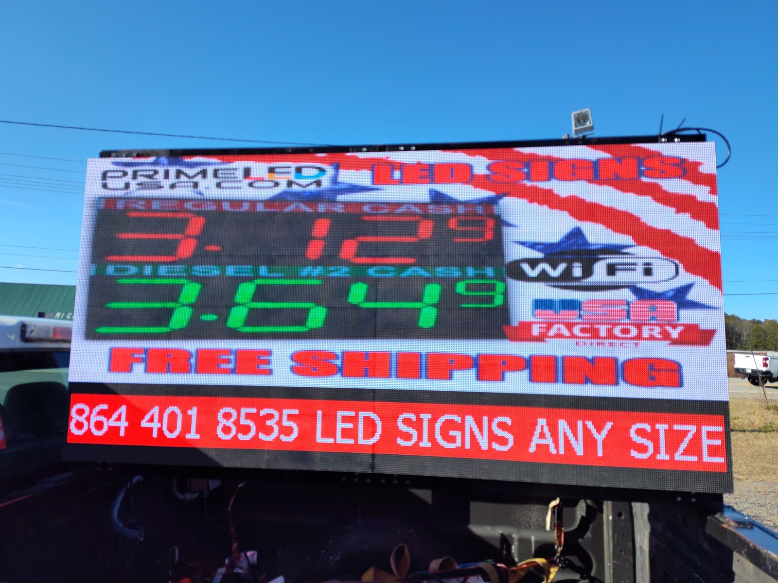 Single Sided Outdoor Programmable LED Sign Full Color DIP P10 4 FT X 12 FT WiFi