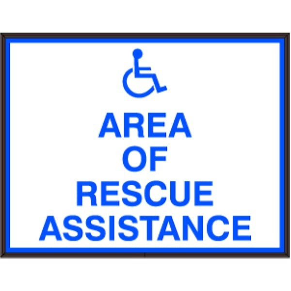 Signal-Tech 38851 SBLF1418W-A174B/120-277VAC AREA OF RESCUE ASSISTANCE Sign