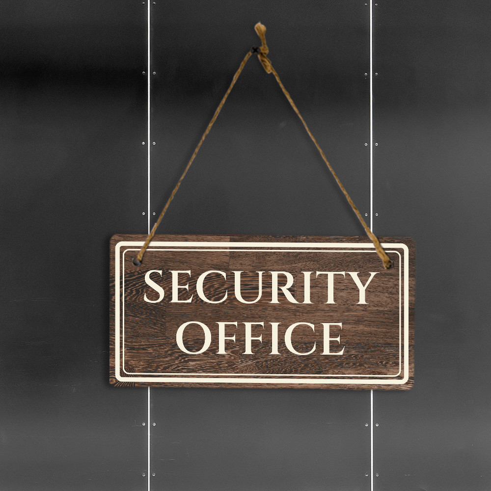 Security Office 5″ x 10″ Hanging Wall or Door Sign | Legal and Court Signage