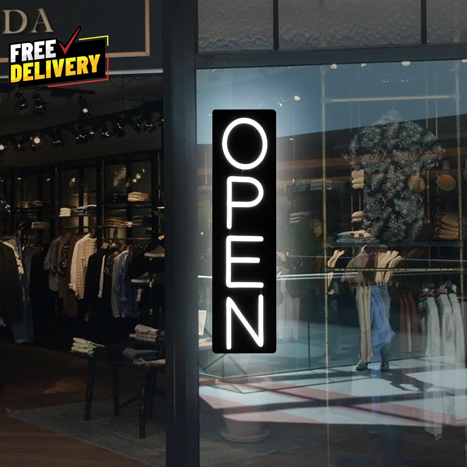 Open Signs for Business 12V/2A Ultra Bright LED Neon Open Sign 16 Inch Lighted..