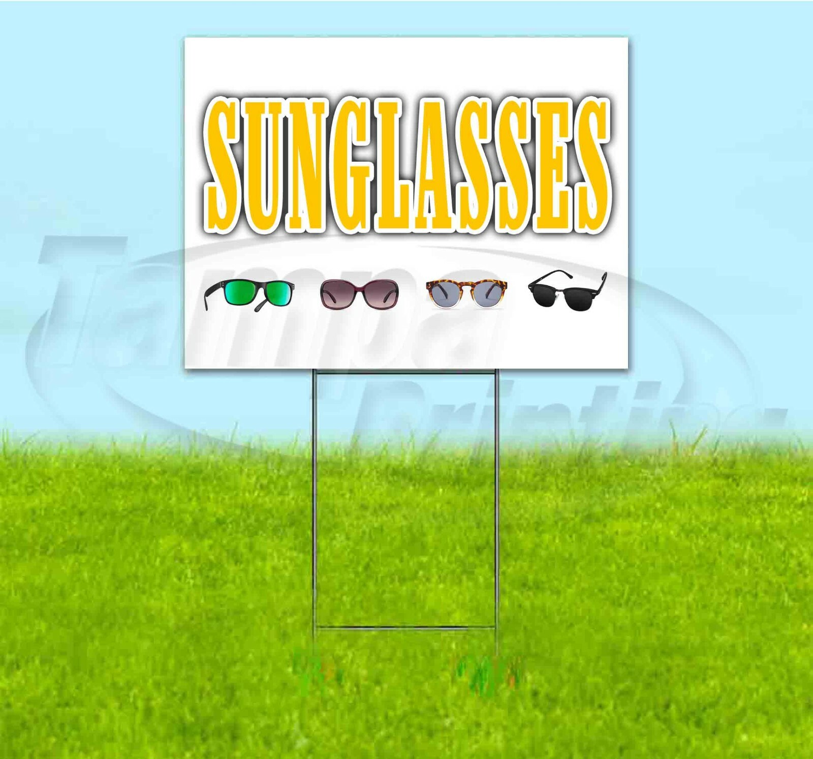 SUNGLASSES 18×24 Yard Sign WITH STAKE Corrugated Bandit USA BUSINESS AVIATORS