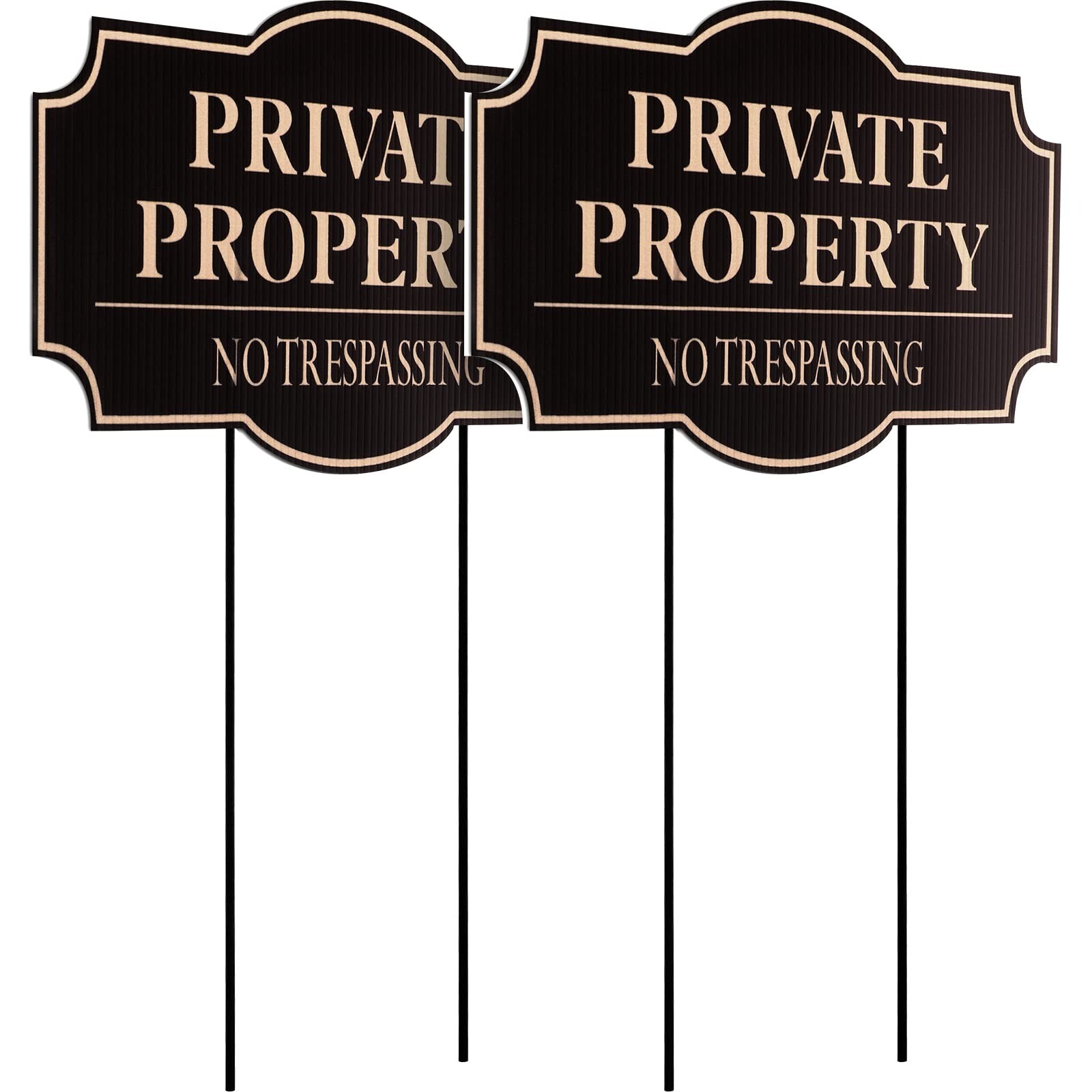 Sawysine 2-Pack No Trespassing Signs, 11.8 x 6.7 inches, Private Property Dec…