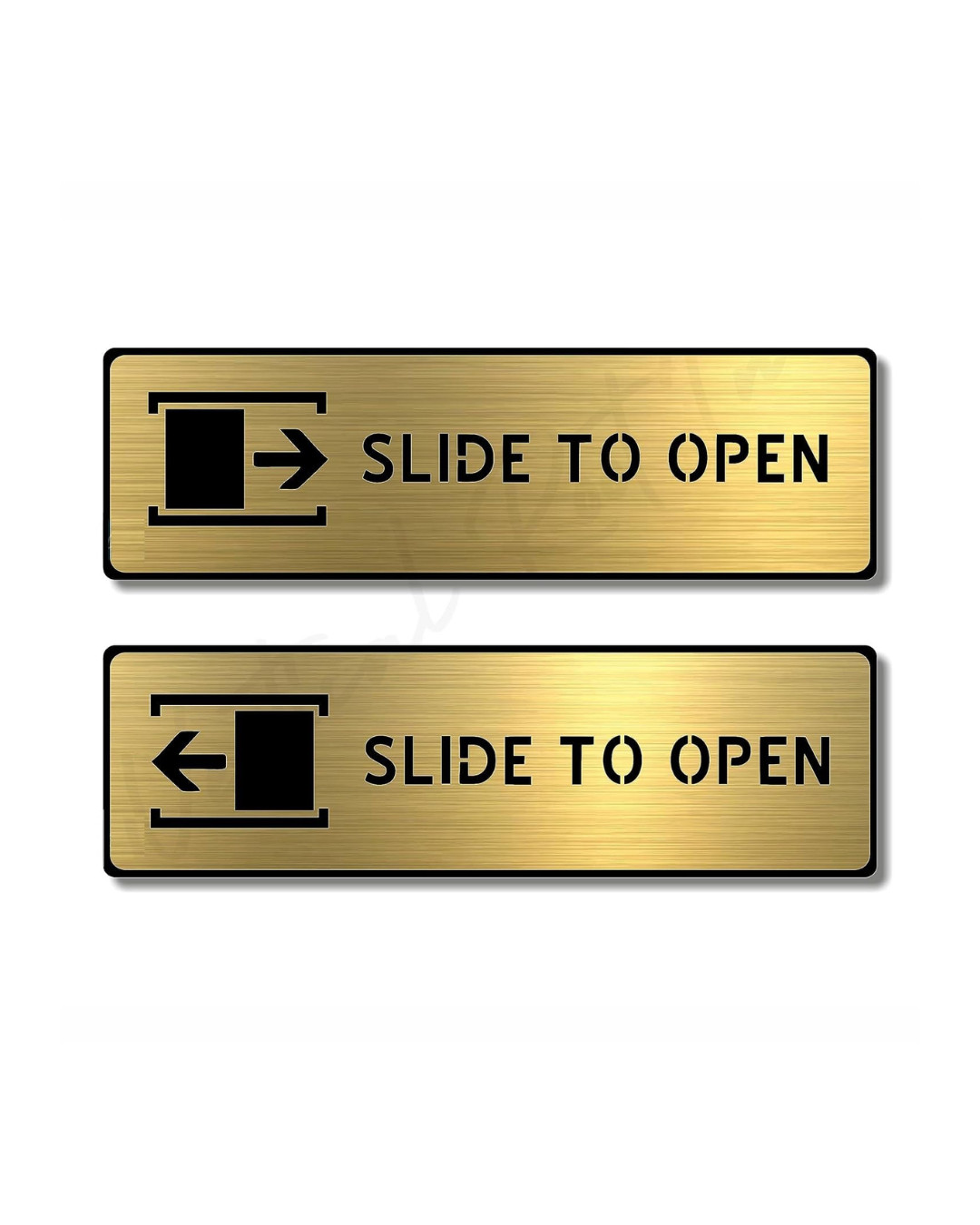 Acrylic SLIDE TO OPEN DOOR Sign Easy to Mount Self-Adhesive Tape ………….