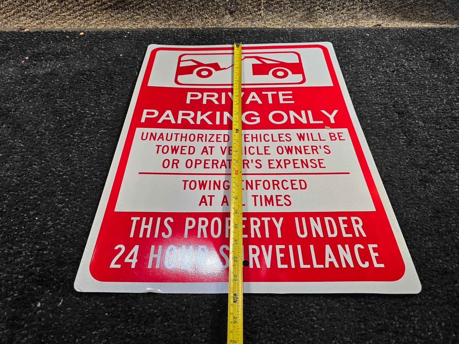 (QTY 2) Zonon 18″x24″ Private Parking Only Sign Reflective Aluminum Pre-Drilled