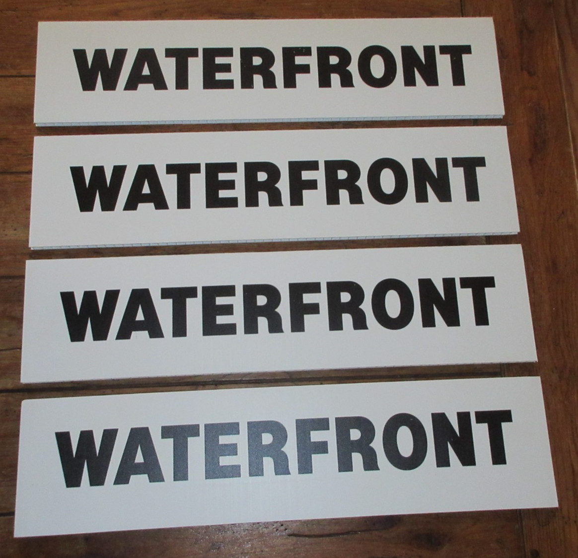 4 HD Corrugated Plastic Double Sided Sign Realtor WATER FRONT Real Estate 24×6